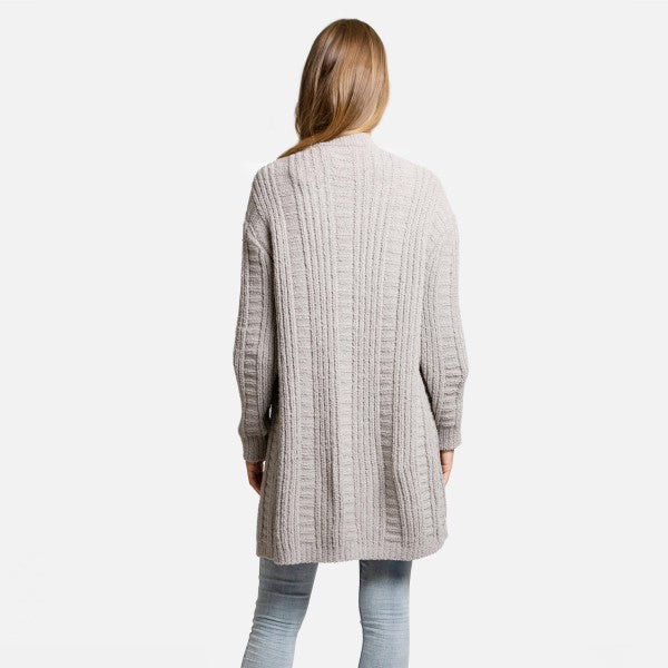 Comfy Luxe Twist Knit Long Cardigan