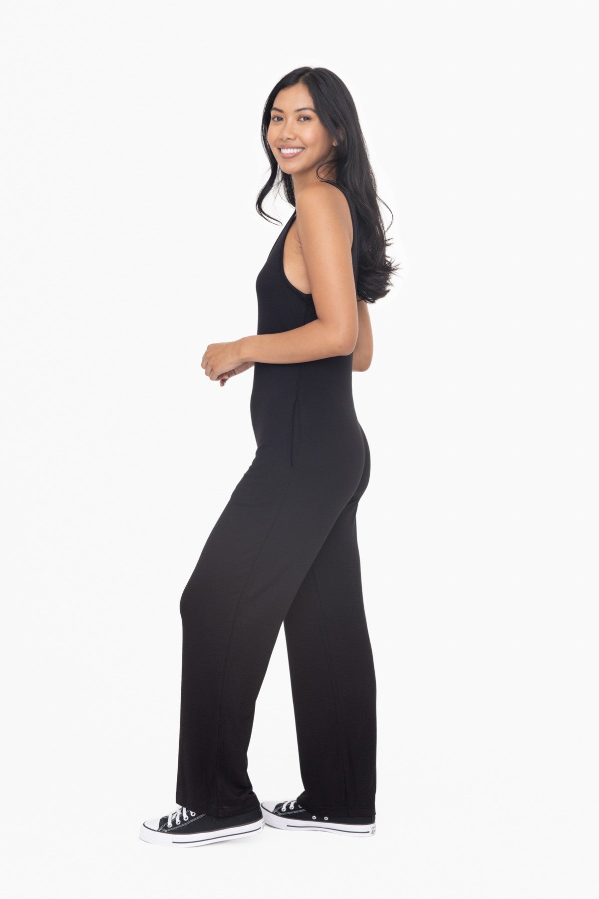 Wide Leg French Terry Jumpsuit
