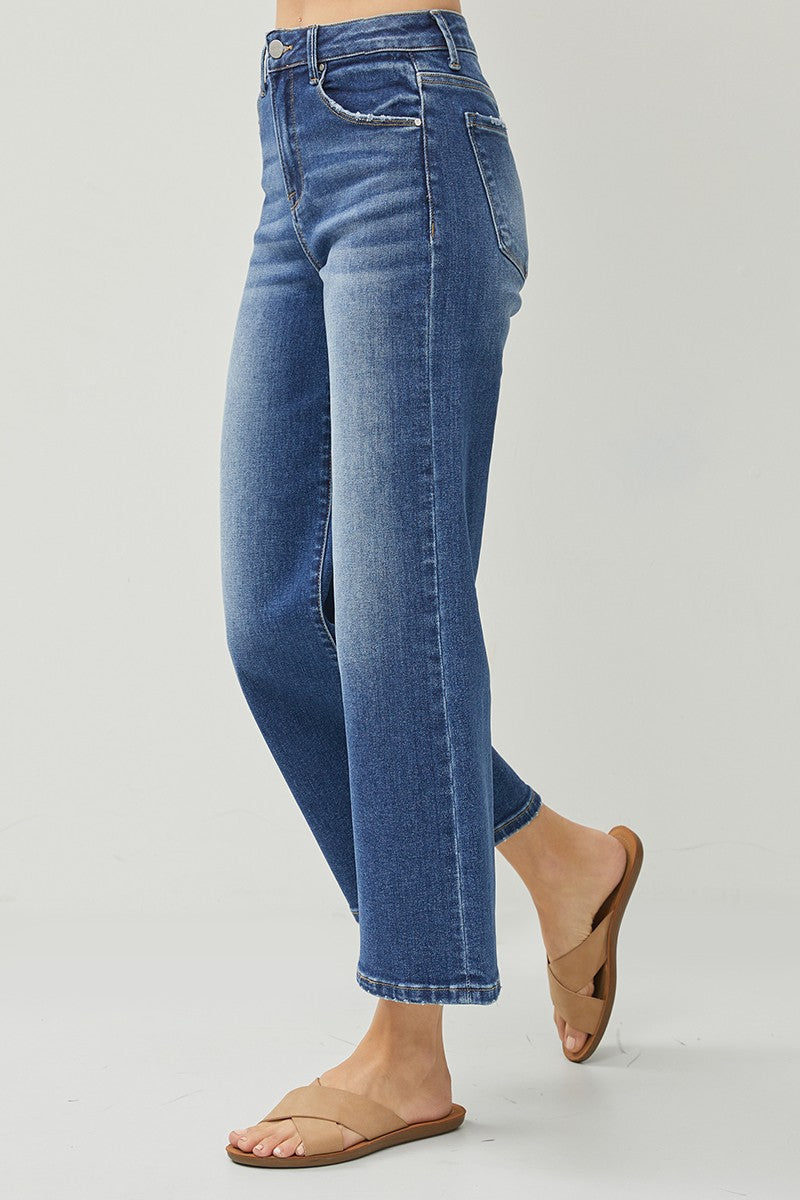 Curvy High Rise Wide Crop Jeans