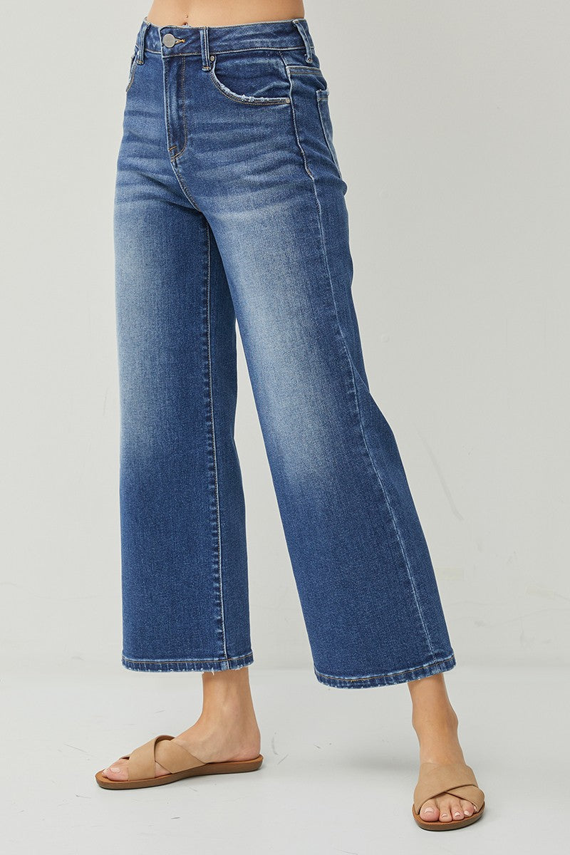Curvy High Rise Wide Crop Jeans