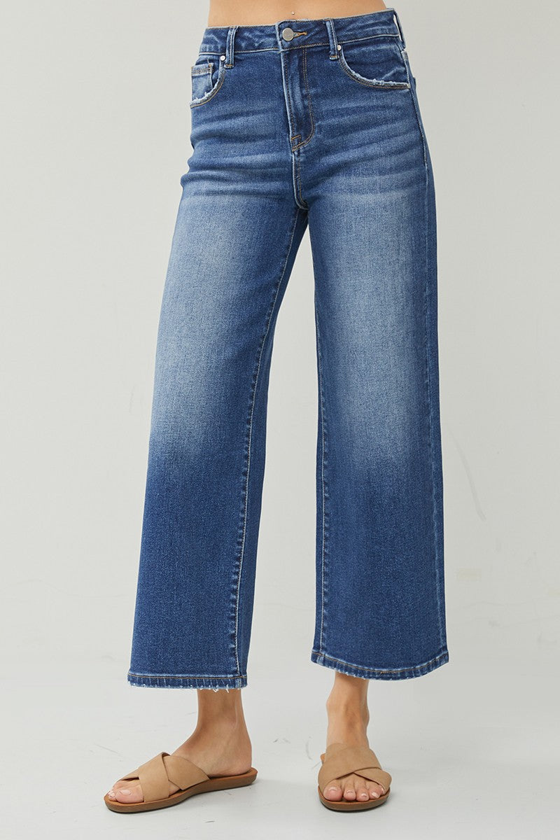 Curvy High Rise Wide Crop Jeans