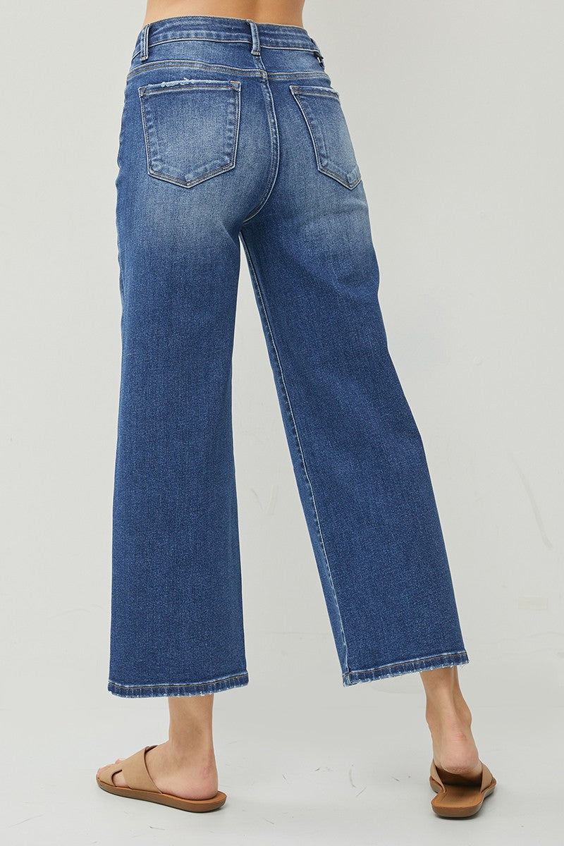 Curvy High Rise Wide Crop Jeans