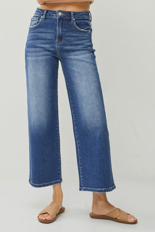 Curvy High Rise Wide Crop Jeans