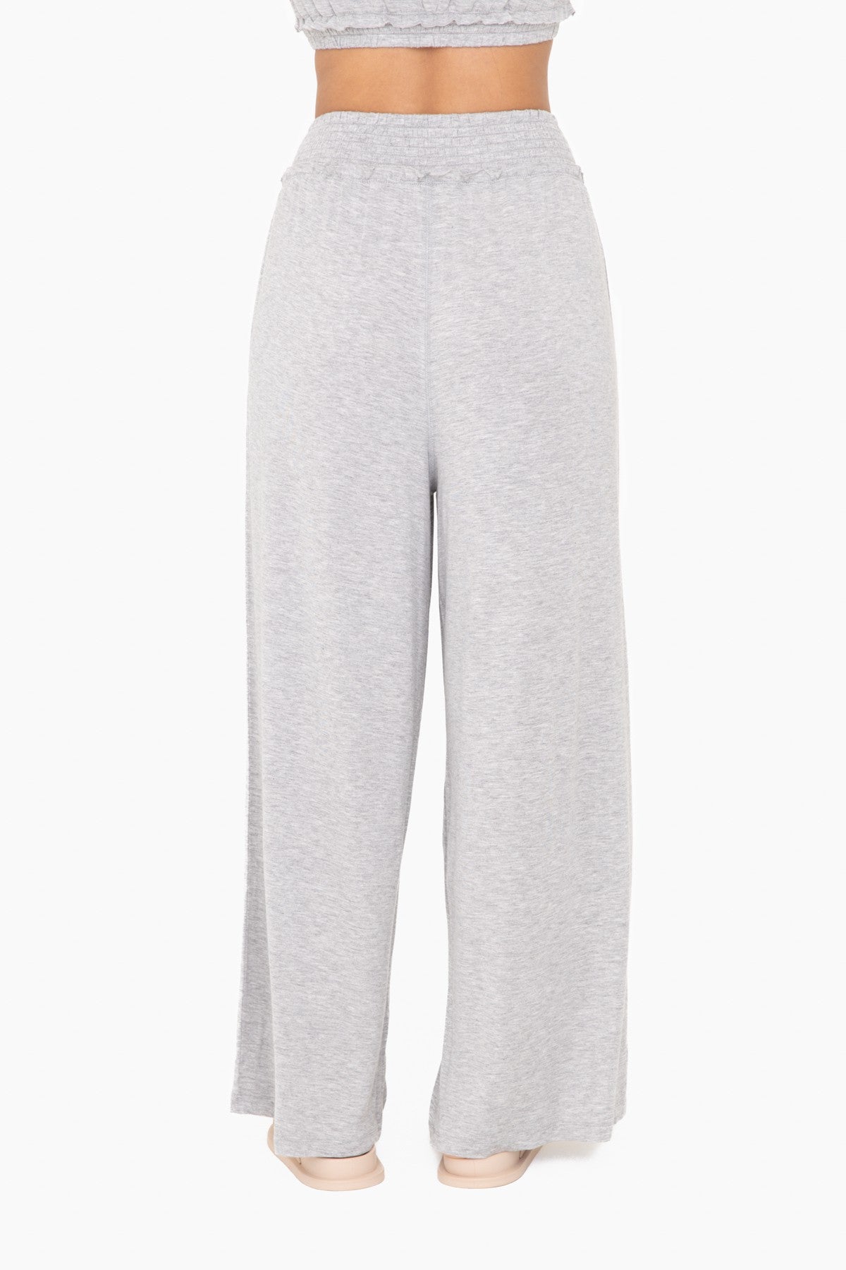 Smocked Waist Wide Leg Pants