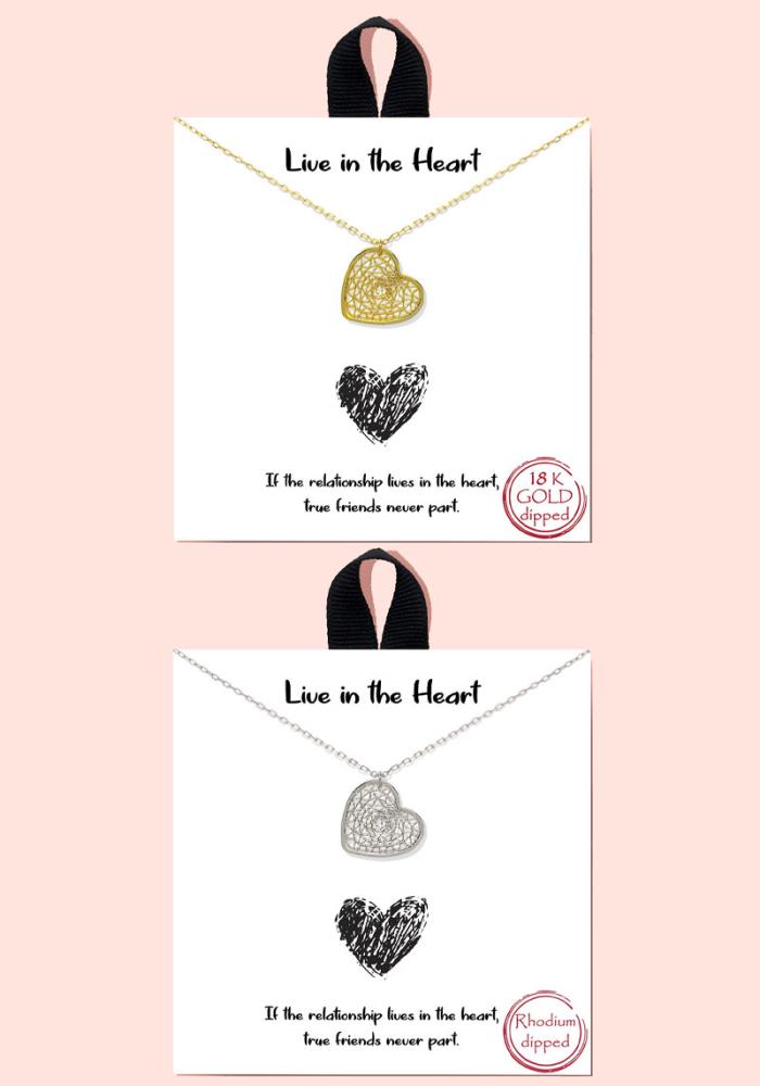 Live in the Heart Pendant Necklace