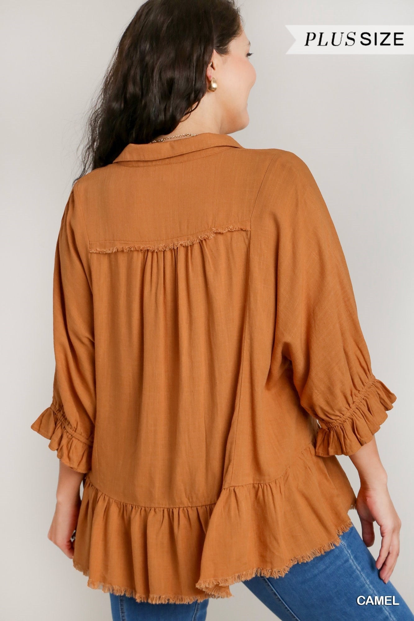Curvy Babydoll Top in Camel