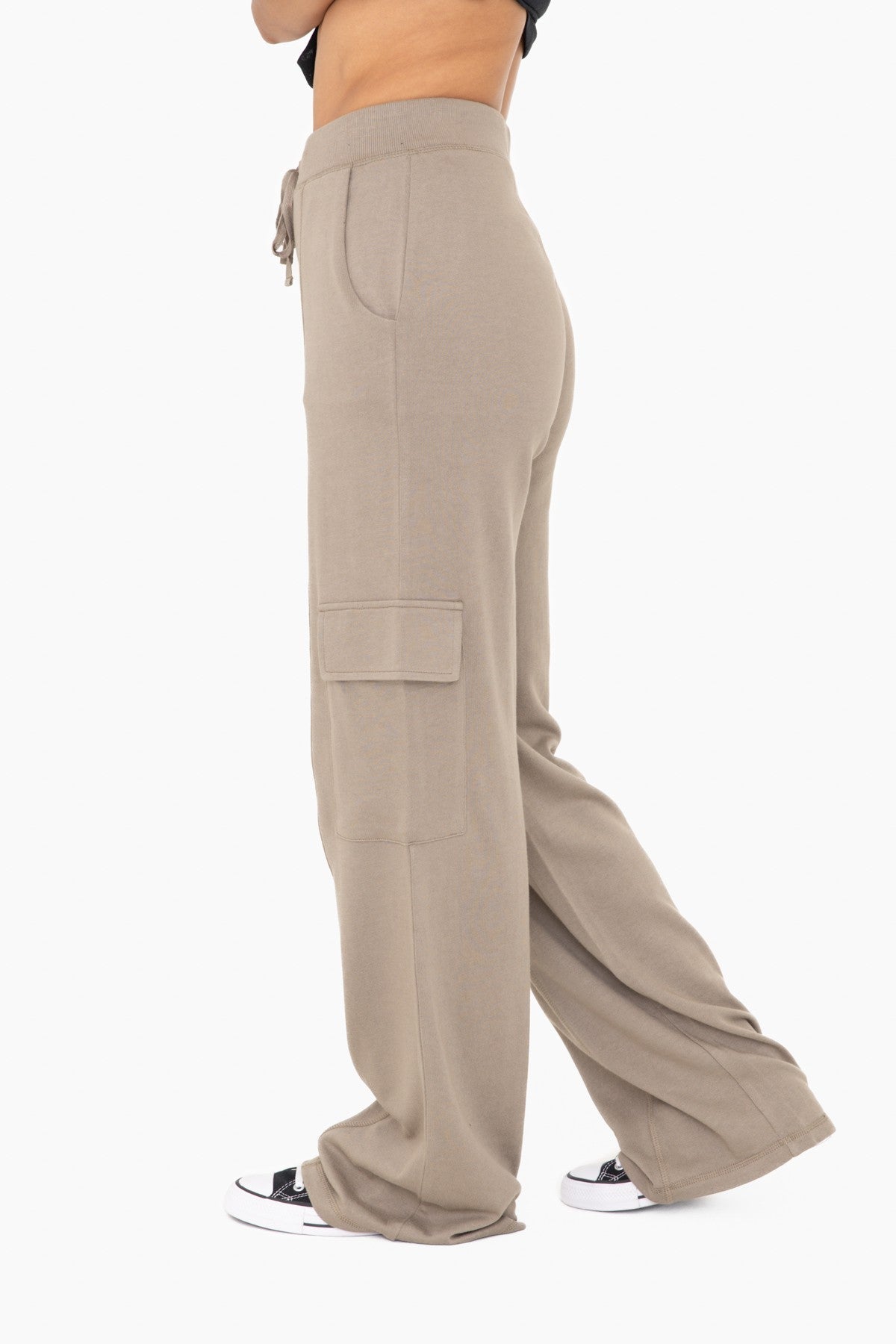 Wide Leg Cargo Pants in Olive/Khaki