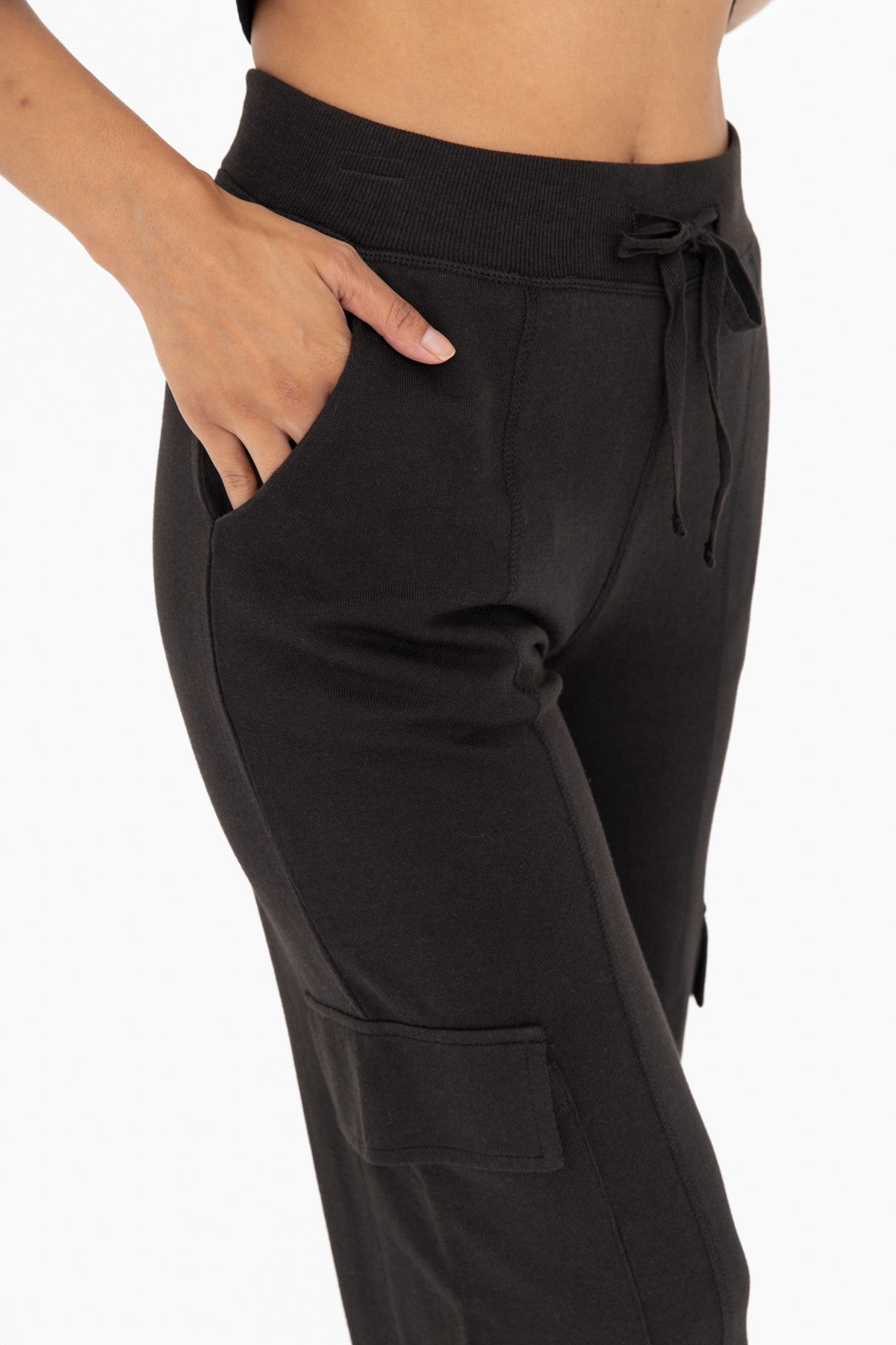 Wide Leg Cargo Pants in Black