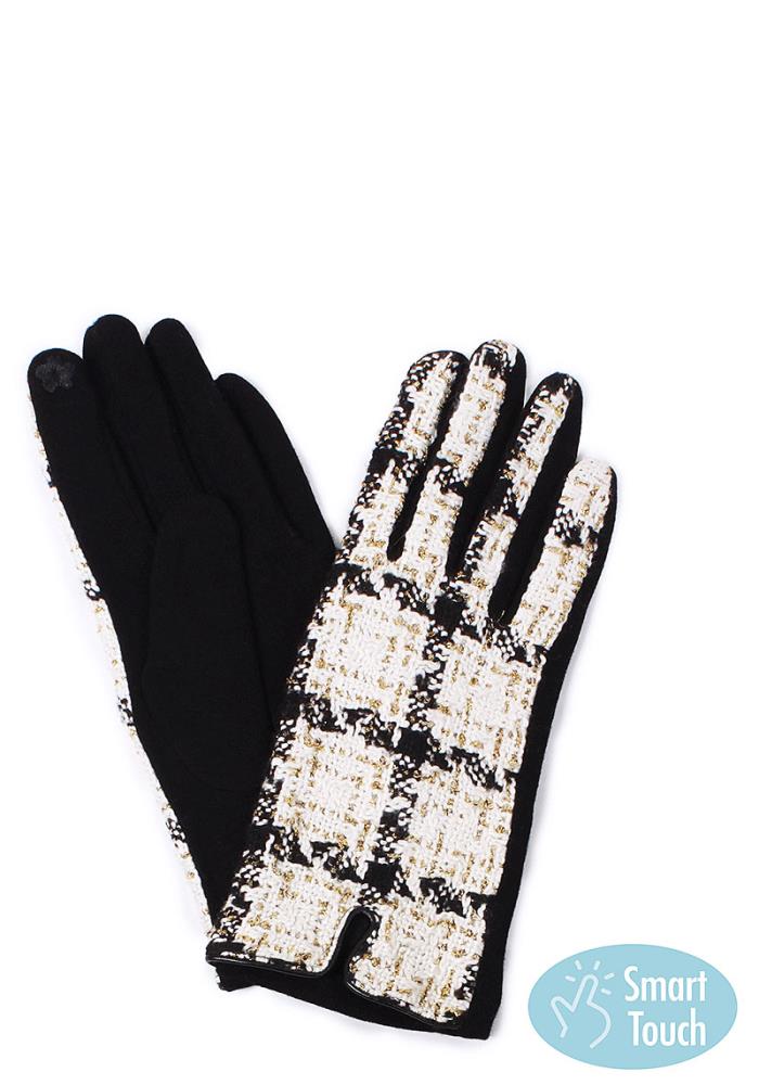 Check Textured Smart Touch Gloves