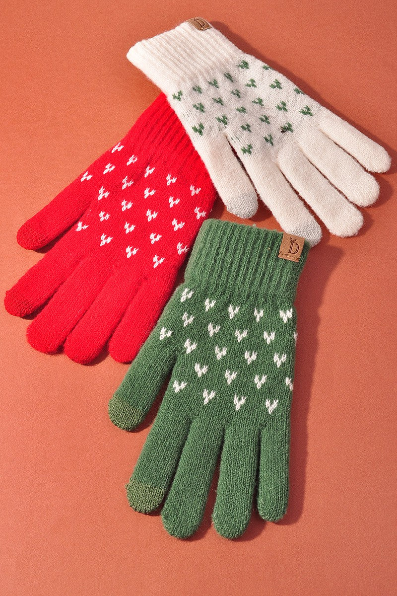 Christmas Snowing Mountain Holiday Gloves