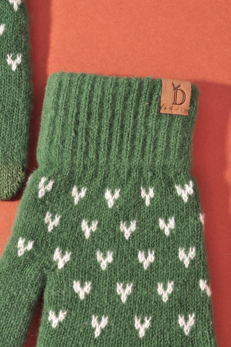 Christmas Snowing Mountain Holiday Gloves