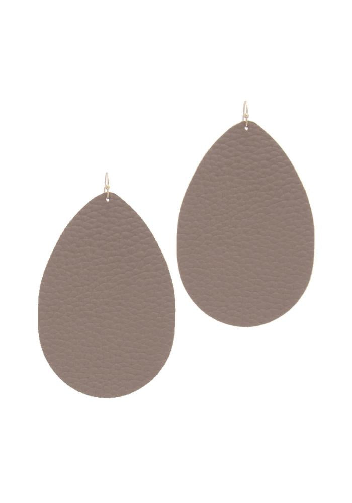 Leather Teardrop Earrings