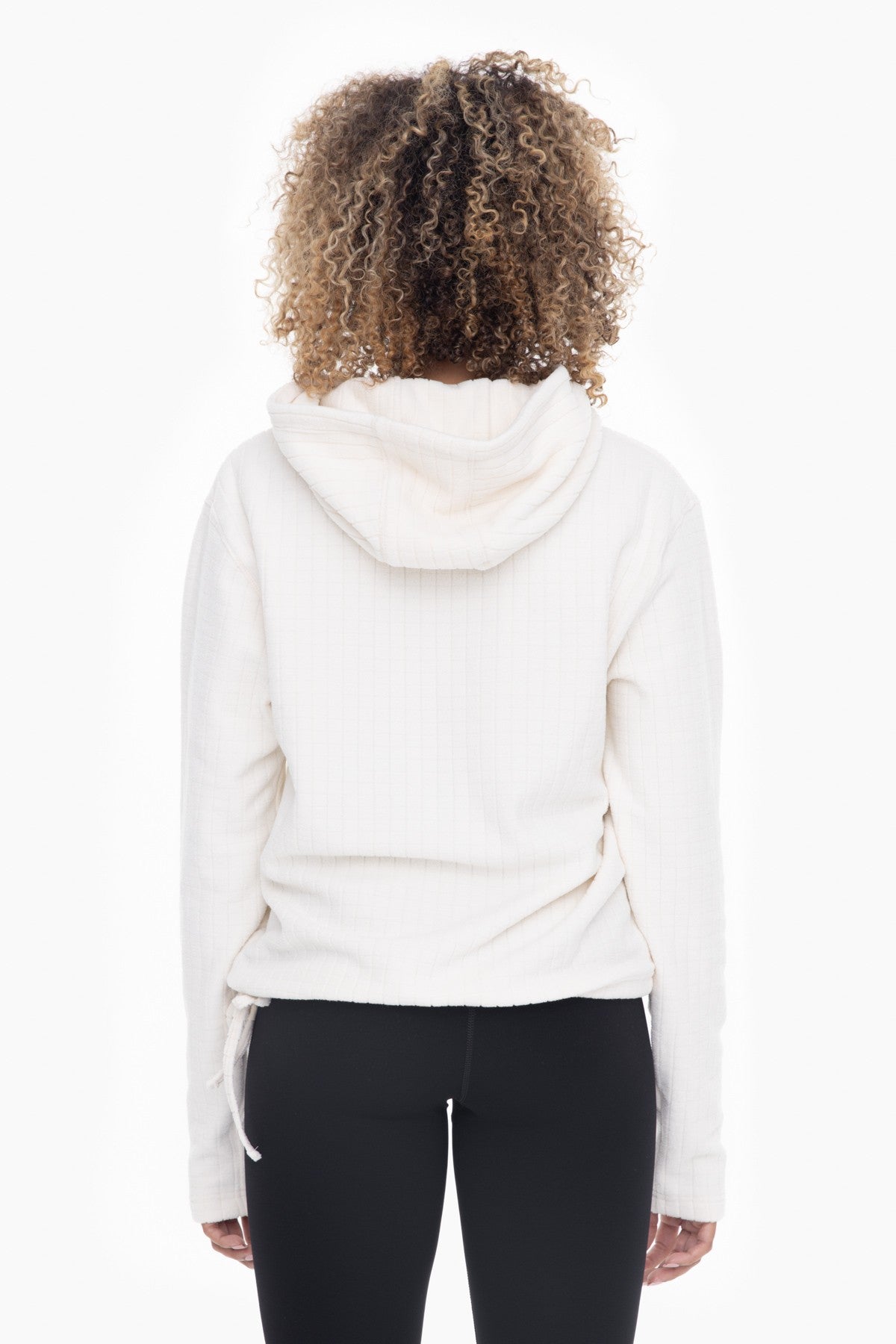 Brushed Burnout Fleece Hoodie in Natural