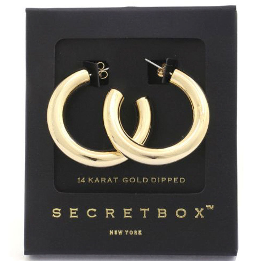 Tube Open Hook Earrings in Gold