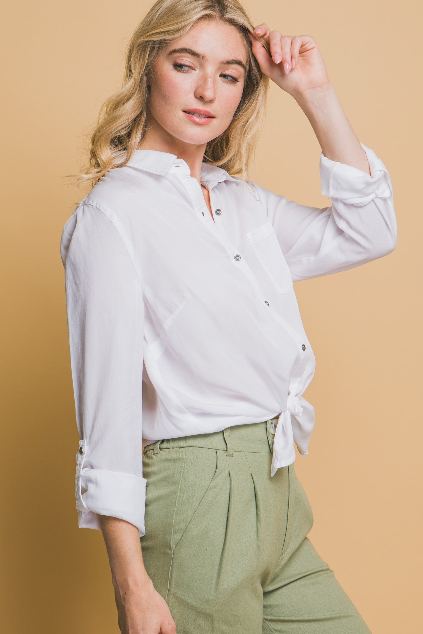 Tencel Tie Front Top
