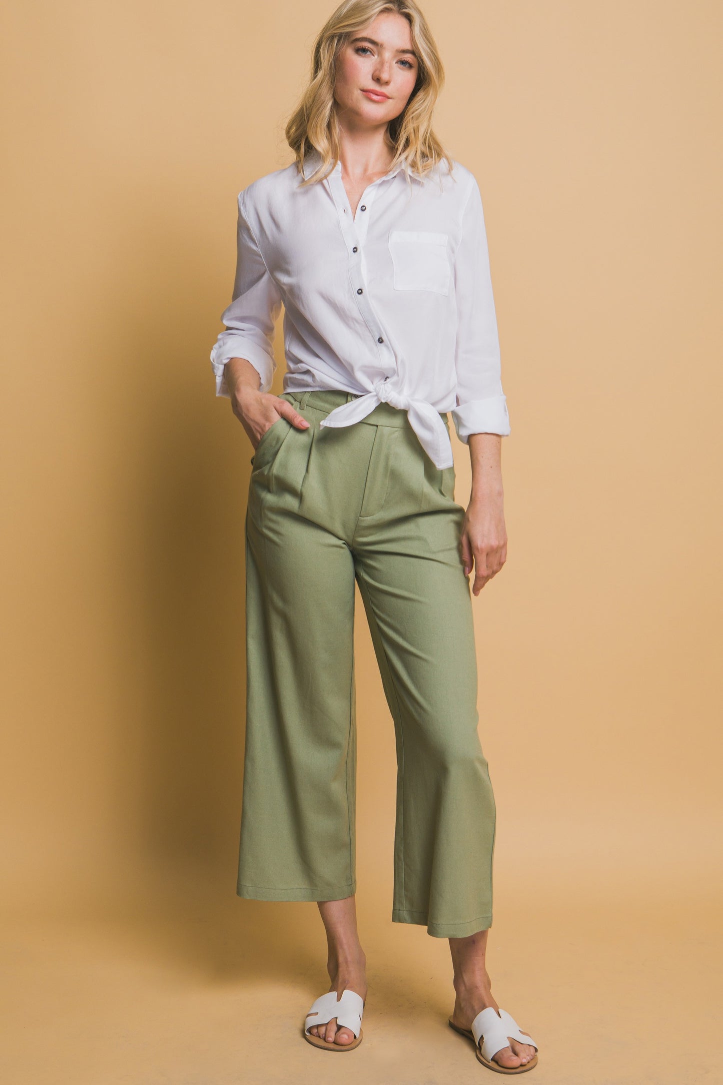 Tencel Tie Front Top
