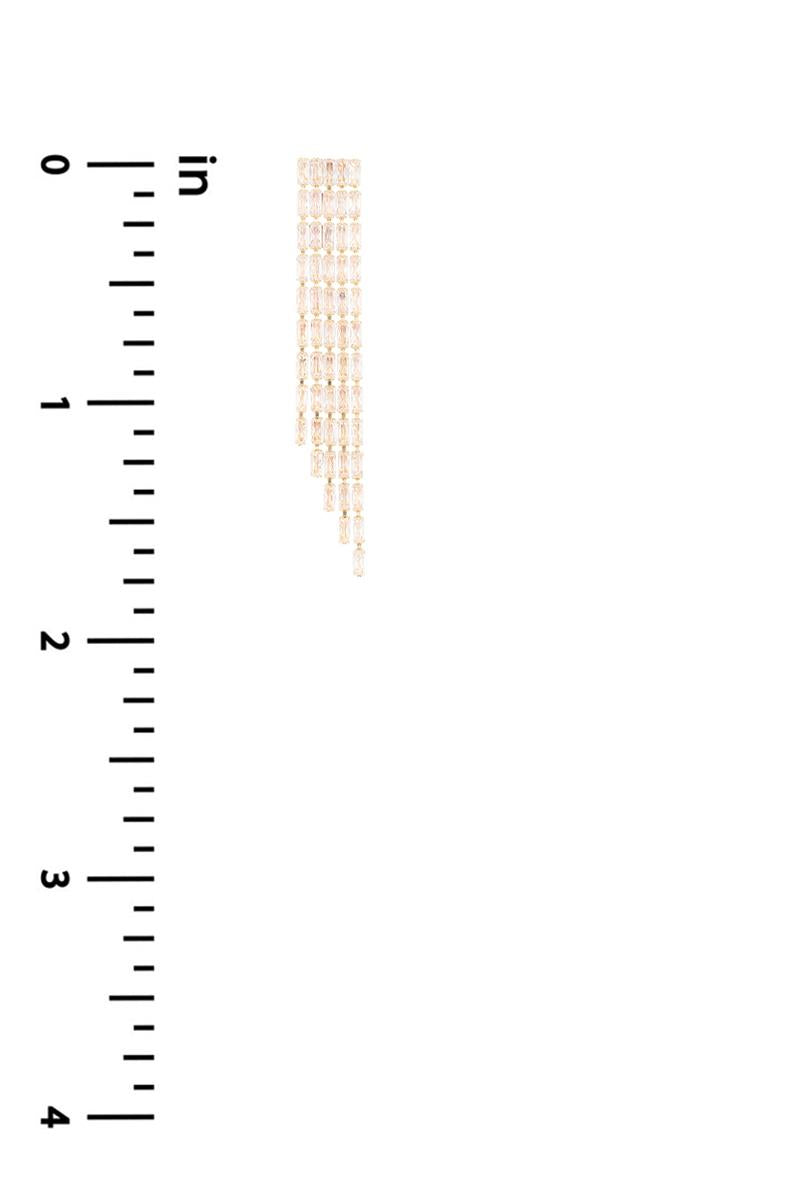 Crystal Baguette 5 Line Drop Earring