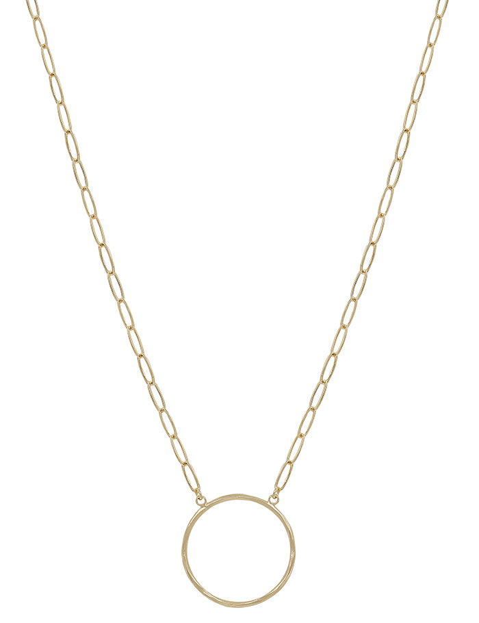 Paper Clip Style Pendant Necklace Set