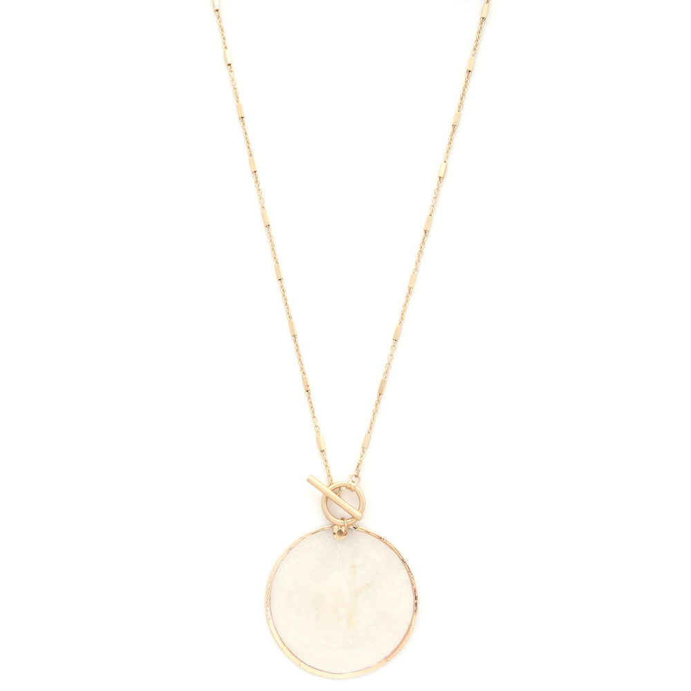 Lg. Round Shell Toggle Necklace