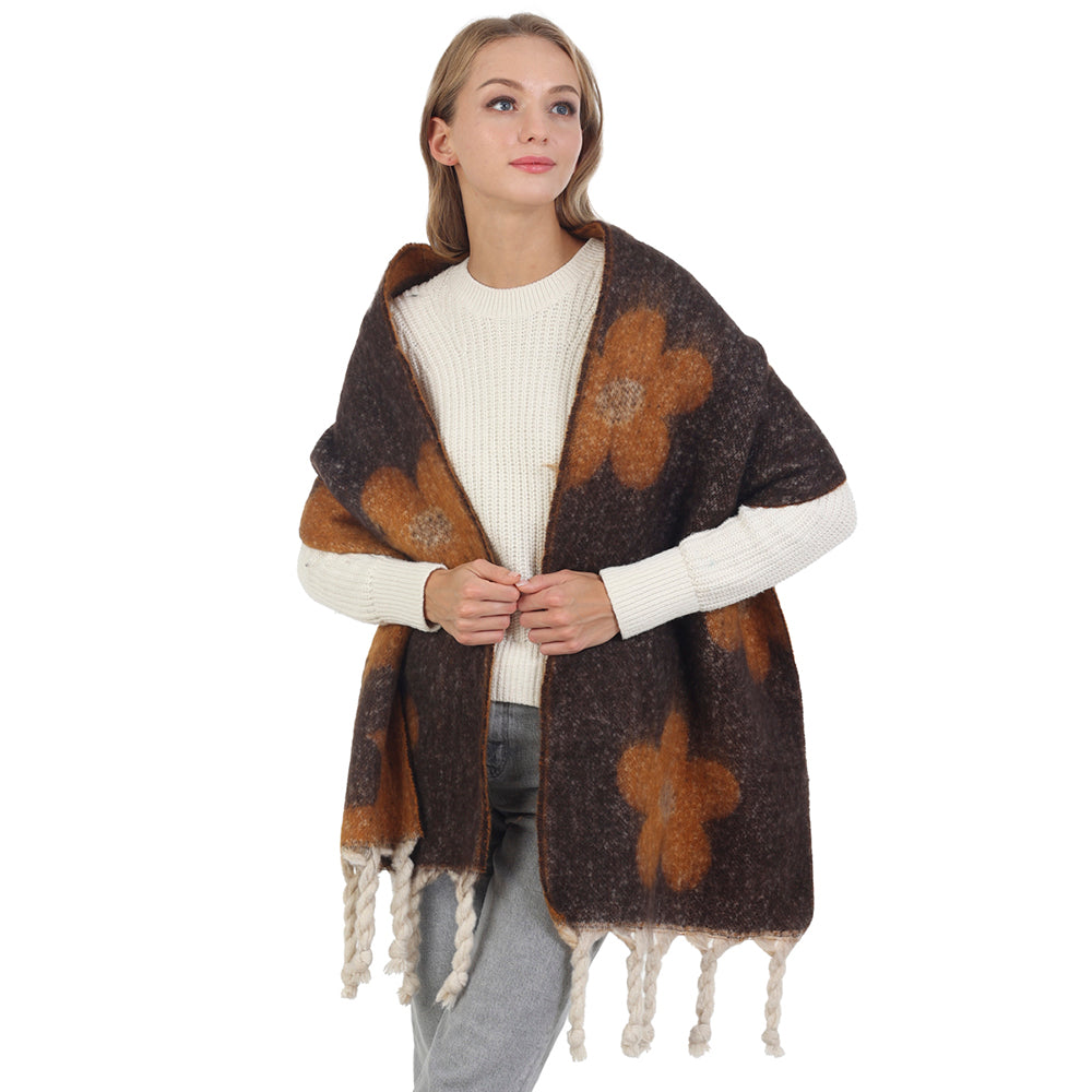 Flower Pattern Thick Scarf