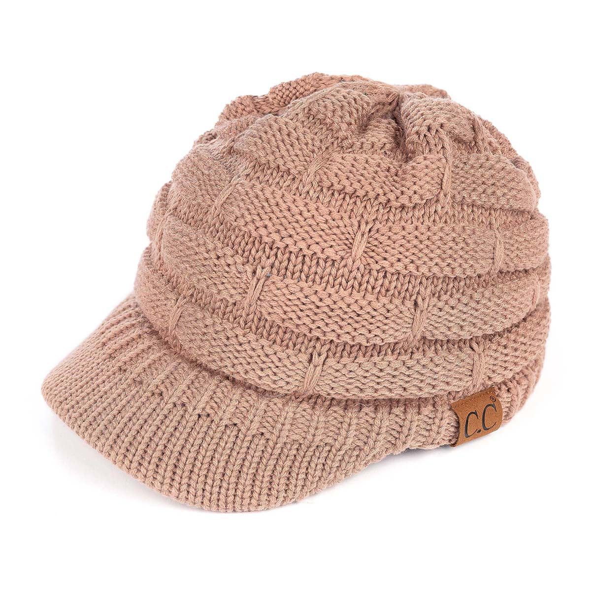 C.C. Ribbed Knit Hat with Brim