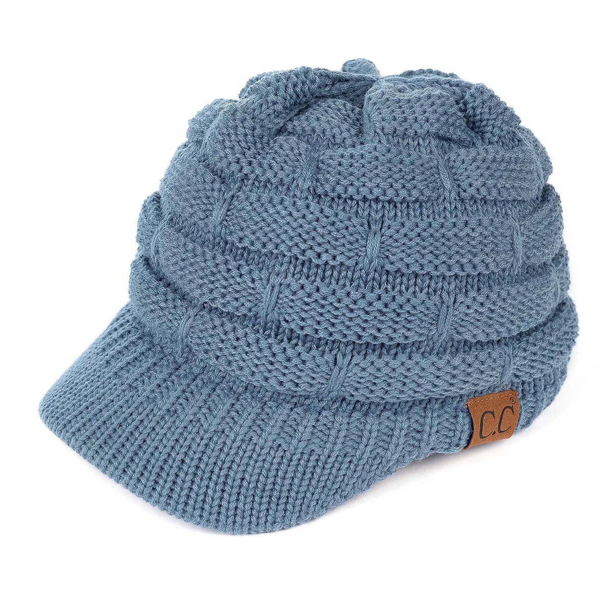 C.C. Ribbed Knit Hat with Brim