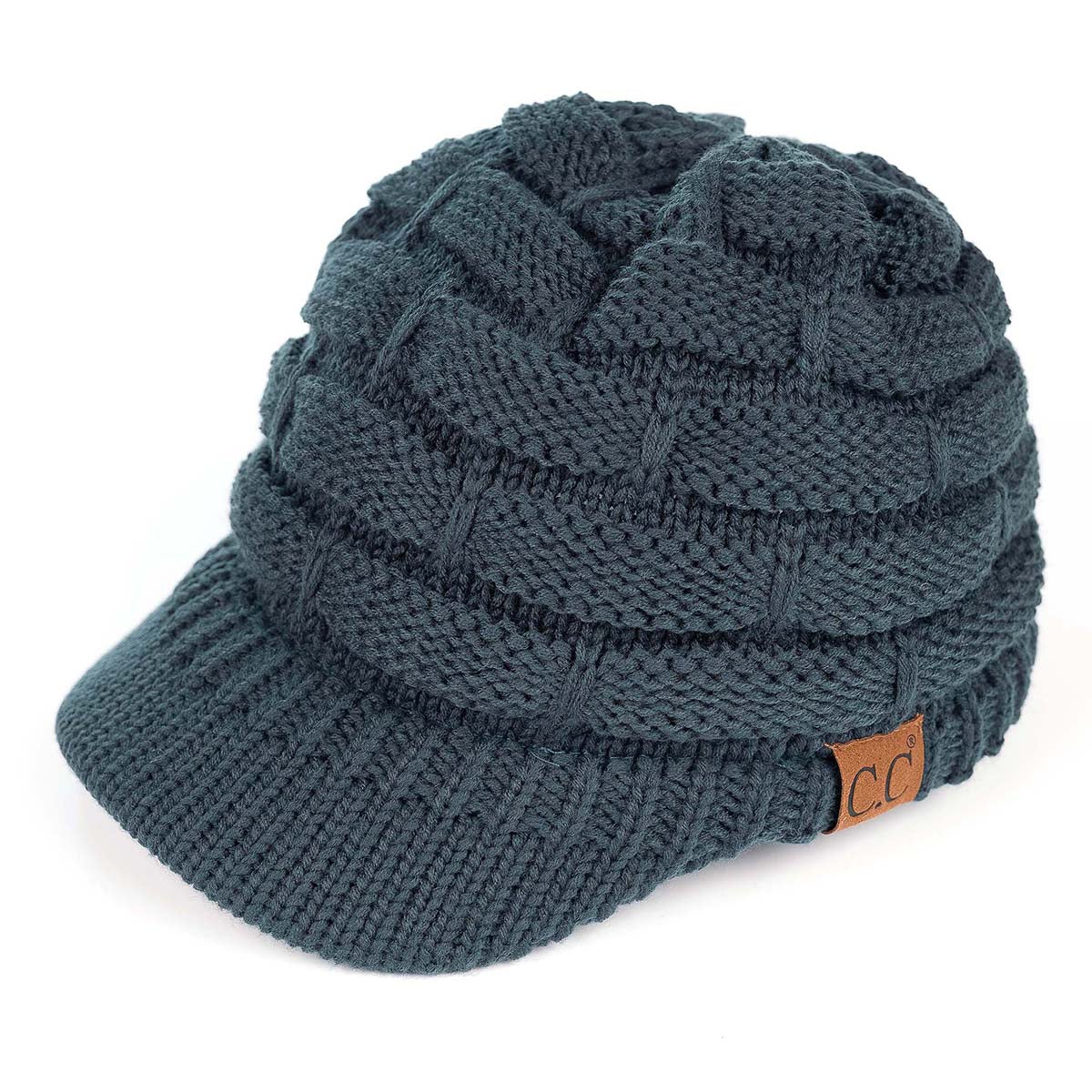 C.C. Ribbed Knit Hat with Brim