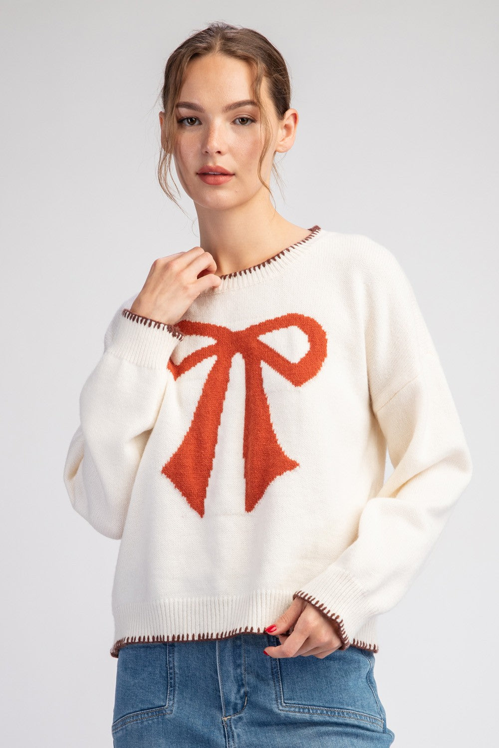 Adorable Fall Bow Sweater