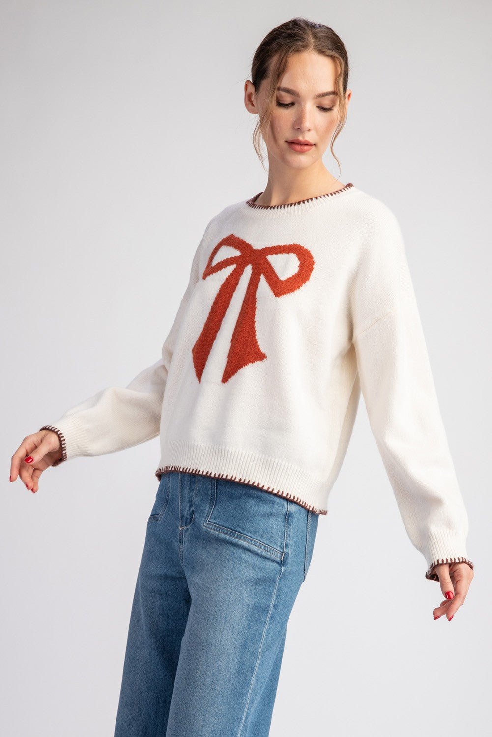 Adorable Fall Bow Sweater