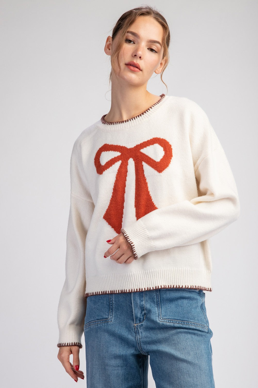 Adorable Fall Bow Sweater