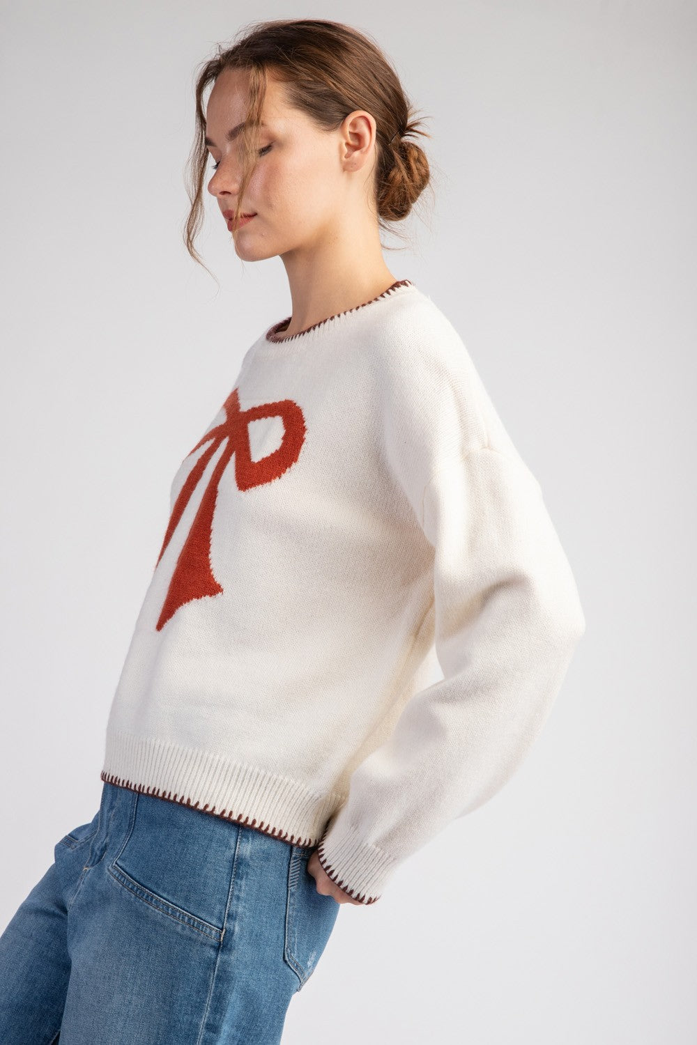 Adorable Fall Bow Sweater