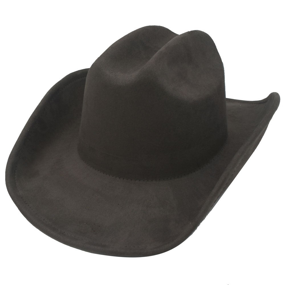 Bandless Faux Suede Cowboy Hat