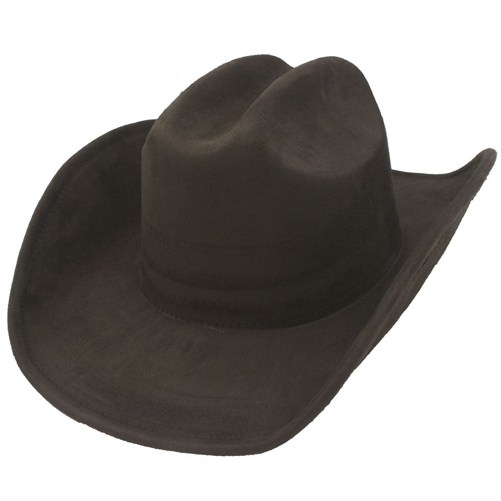 Bandless Faux Suede Cowboy Hat