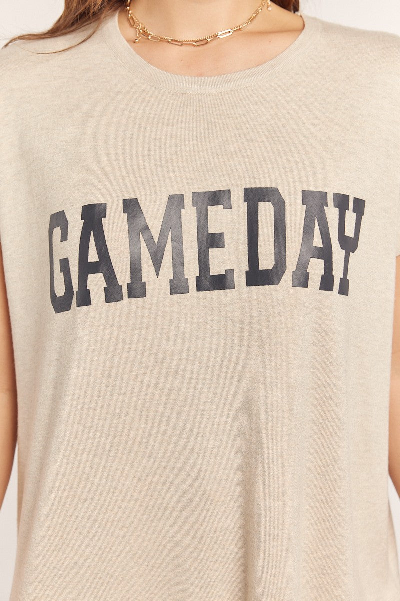 Gameday Printed Short Sleeve Sweater