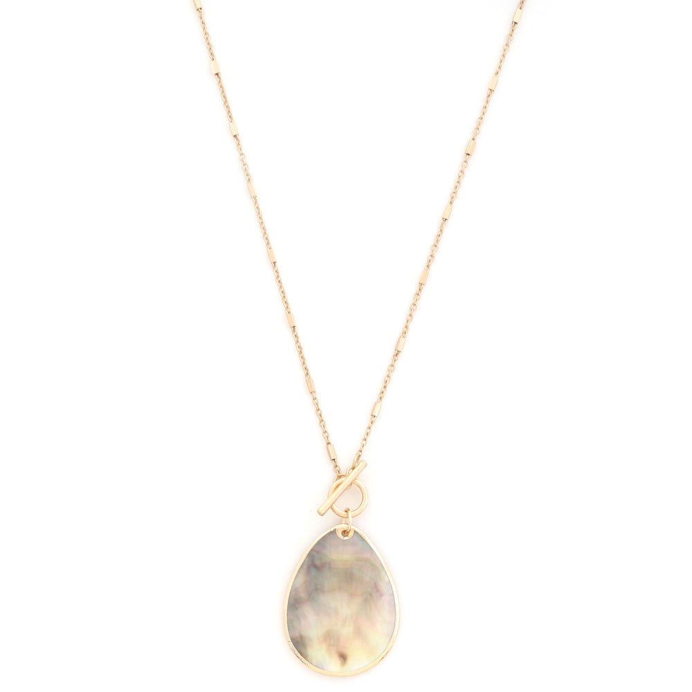 Seashell Teardrop Pendant Toggle Clasp