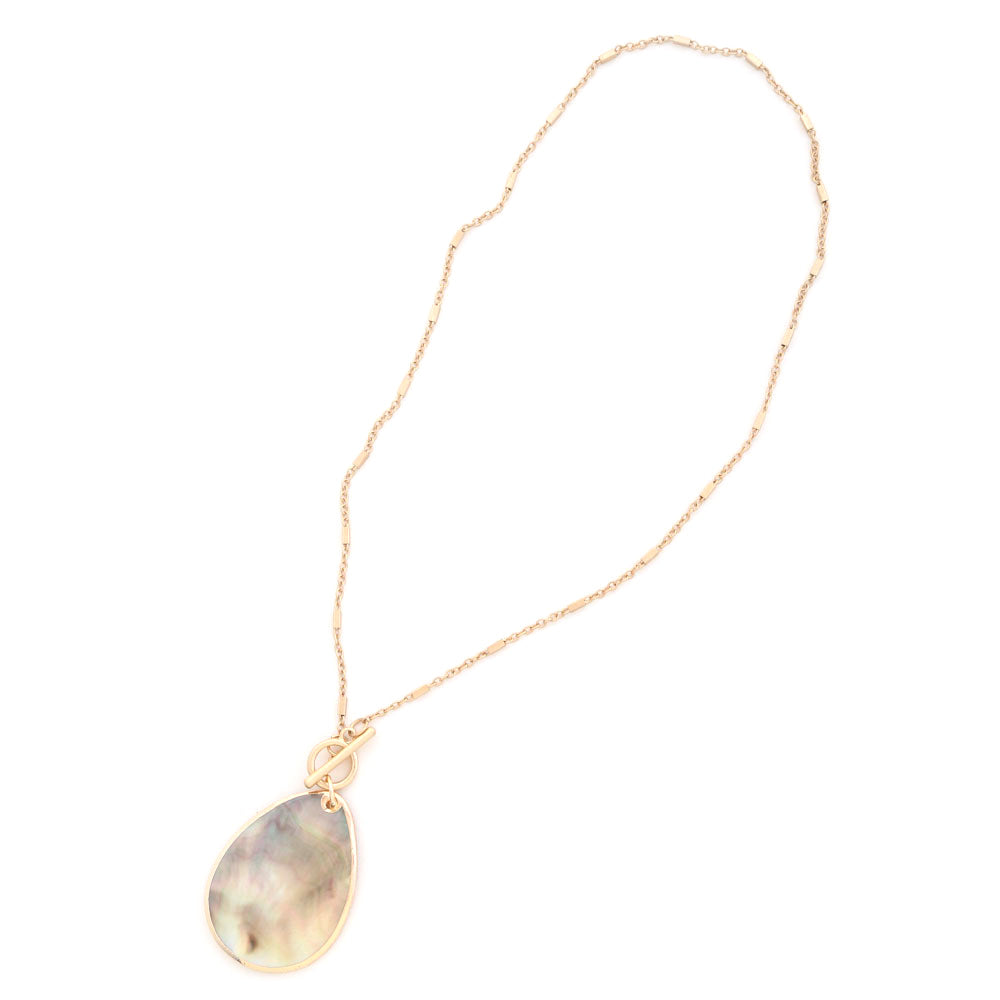 Seashell Teardrop Pendant Toggle Clasp