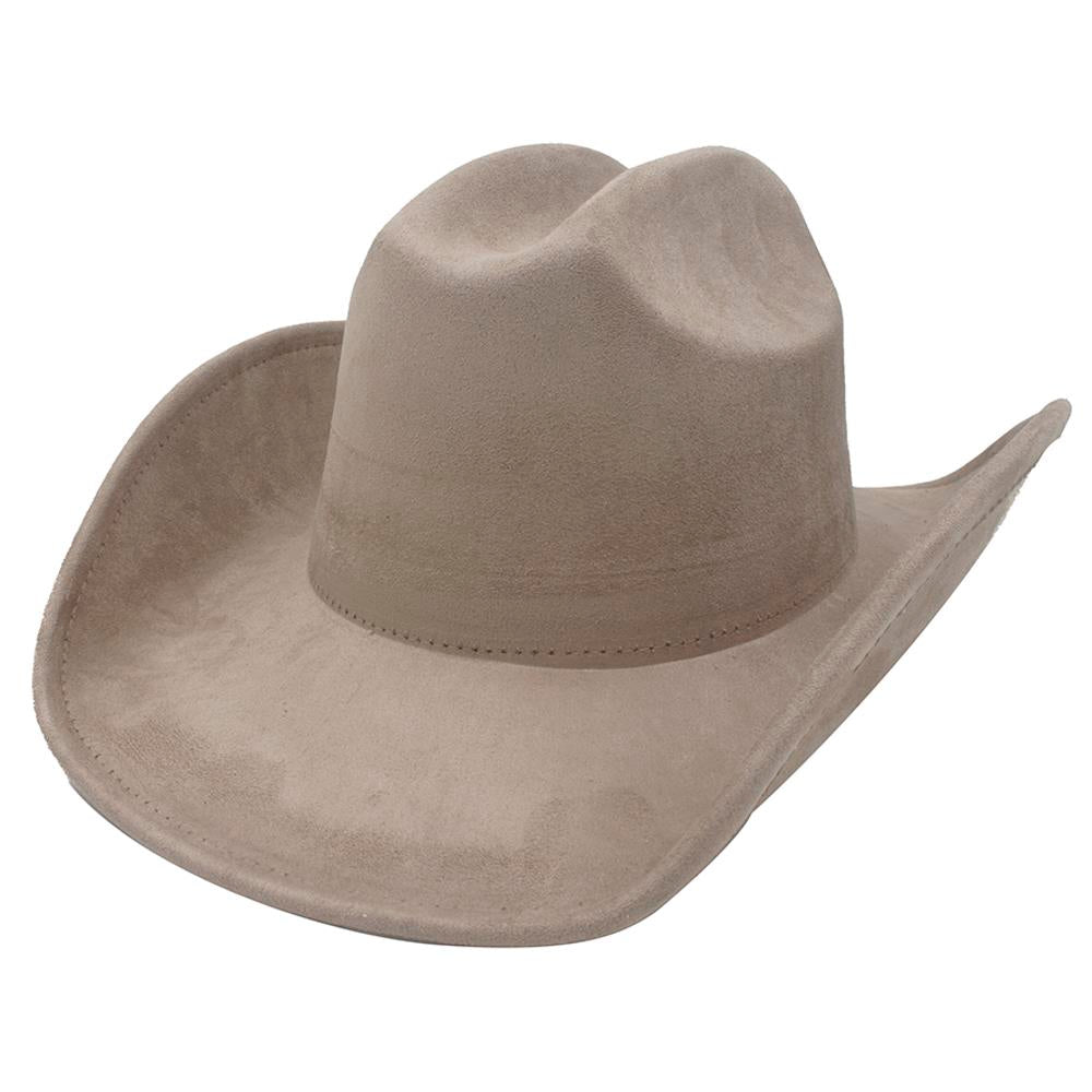 Bandless Faux Suede Cowboy Hat