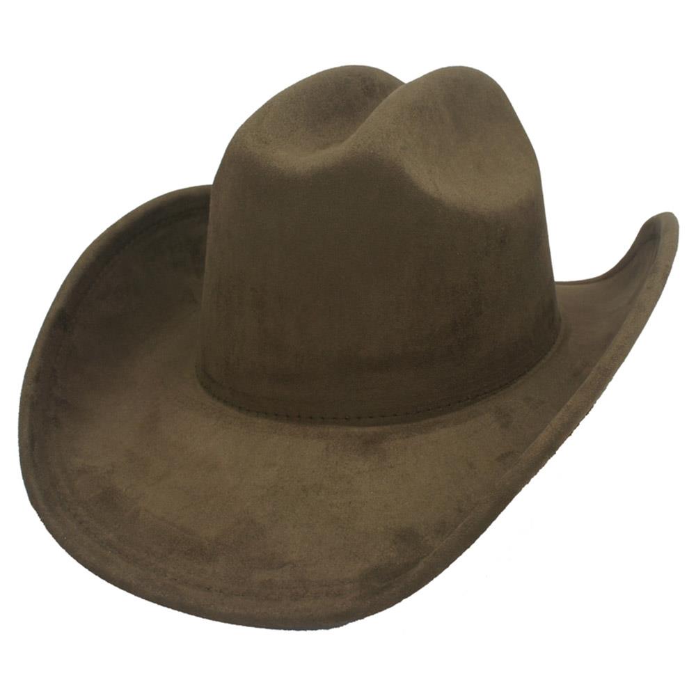 Bandless Faux Suede Cowboy Hat
