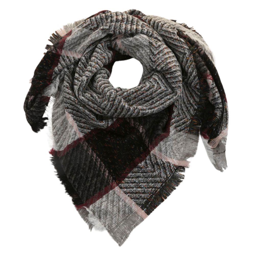 Plaid Frayed Edge Scarf