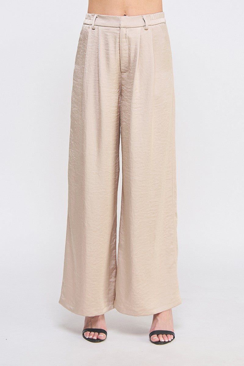 Soft Crinkle Satin Pants