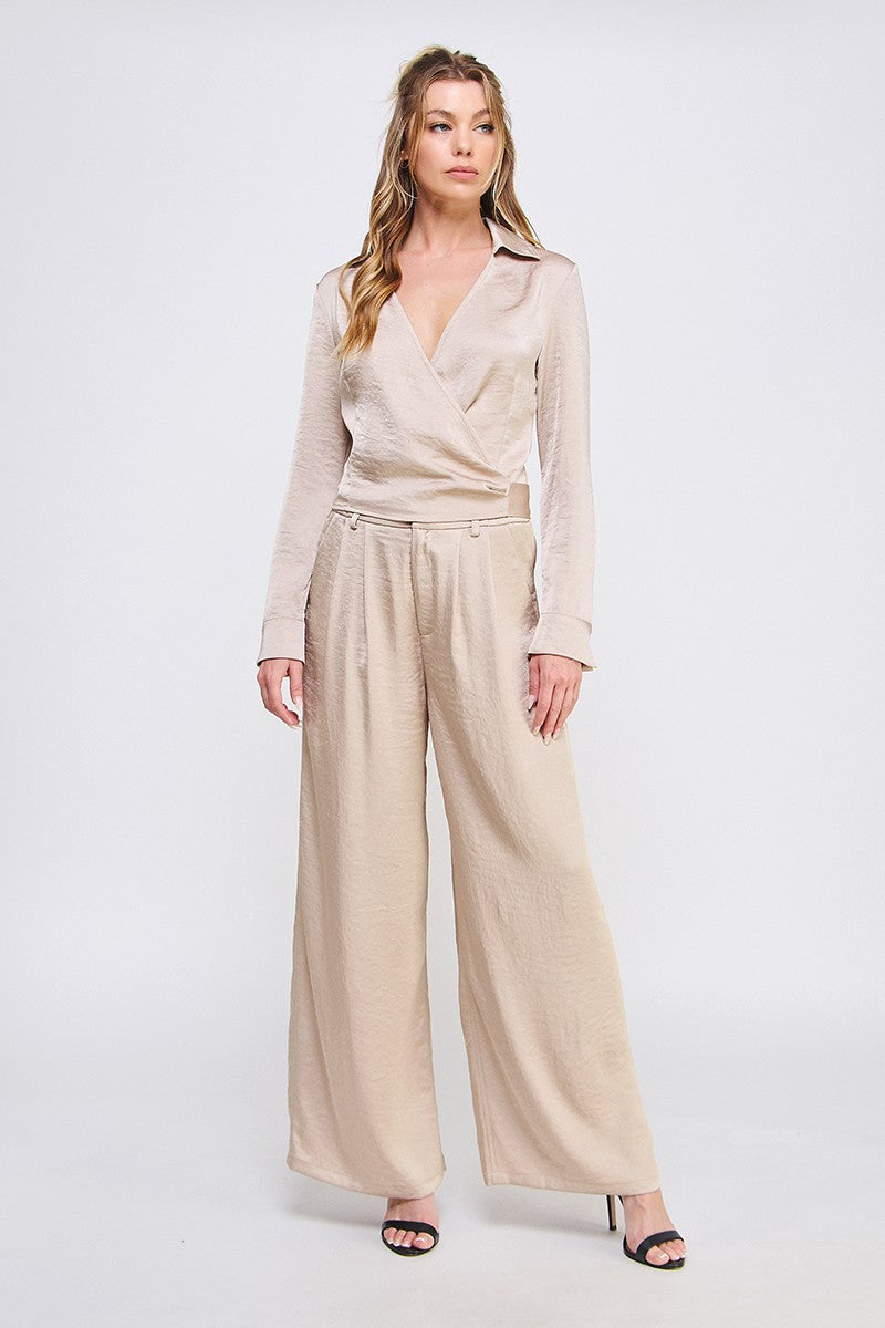 Soft Crinkle Satin Pants