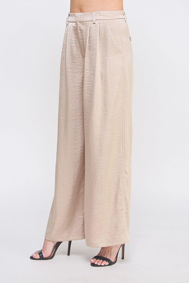 Soft Crinkle Satin Pants