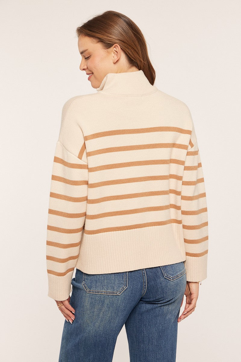 Stripe Zip Up Sweater