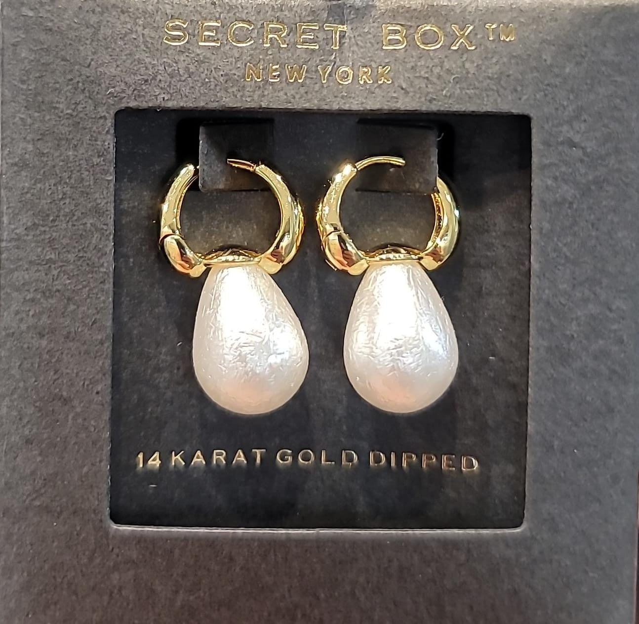 14K Dipped Pearl Huggie Earrings