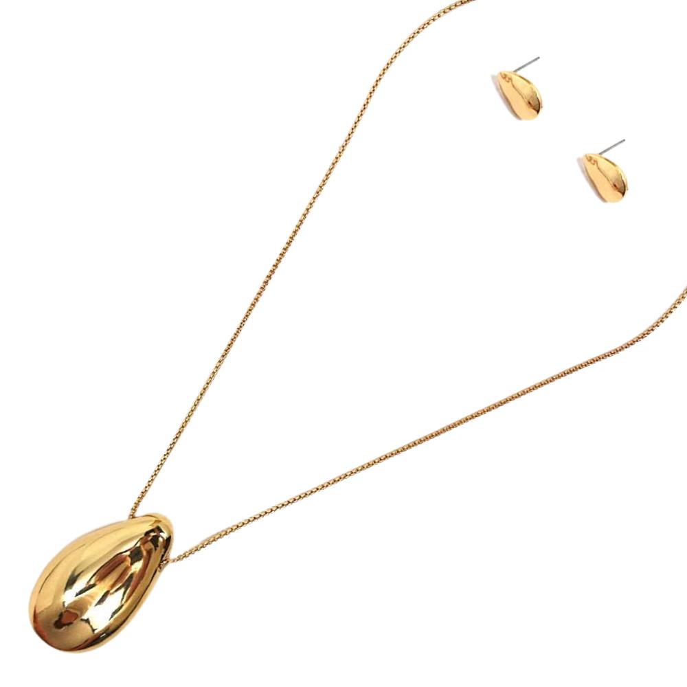 Oval Metal Pendant Set