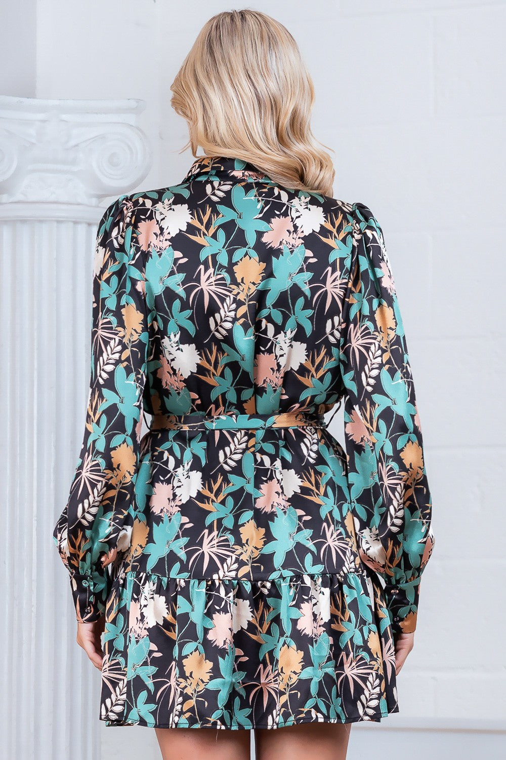 Floral Belted Mini Dress