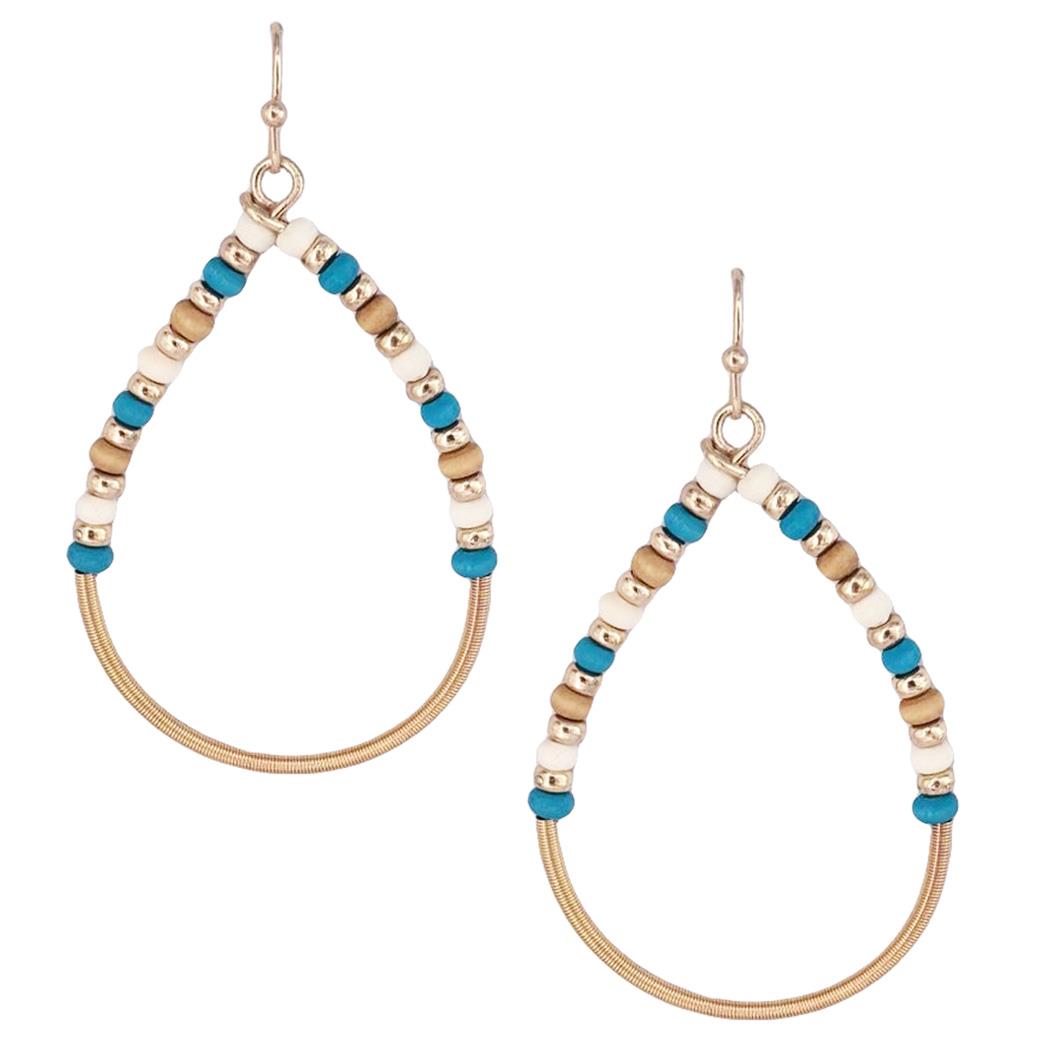 Beaded Teardrop Dangle Earings