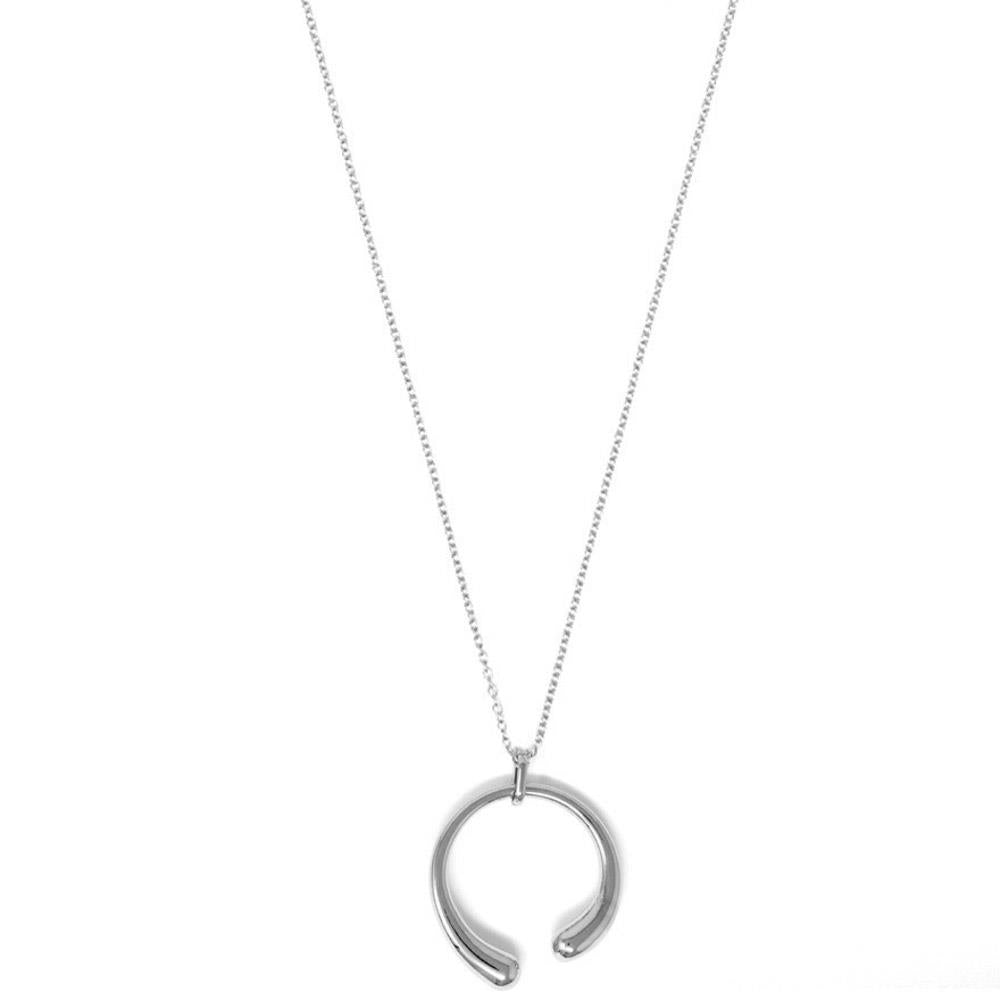 C Shape Pendant Long Necklace
