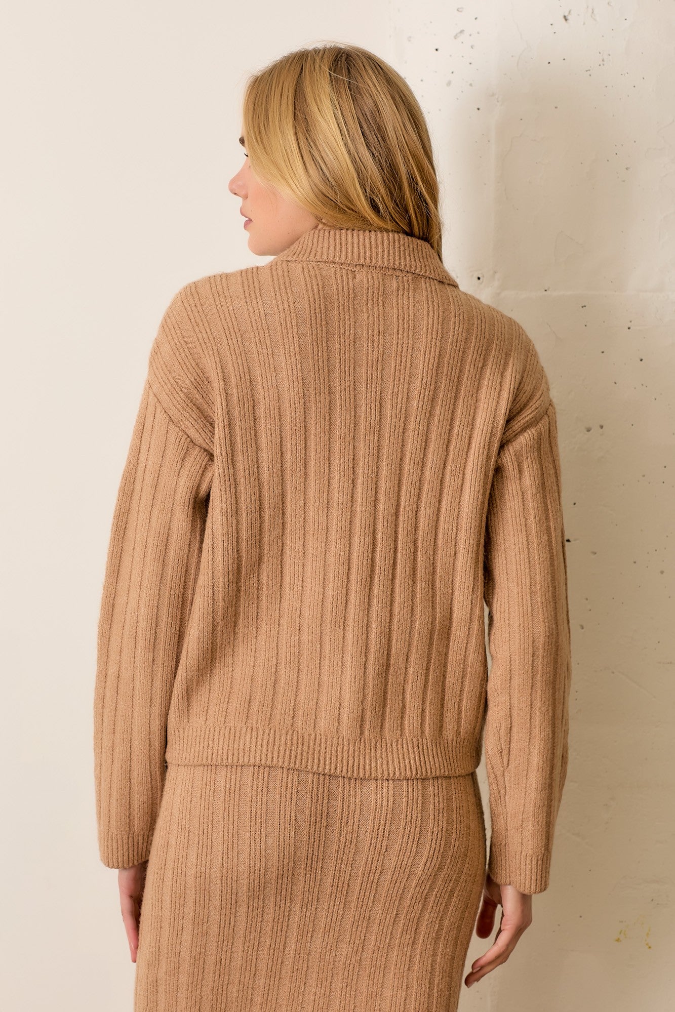Ribbed Button Sweater