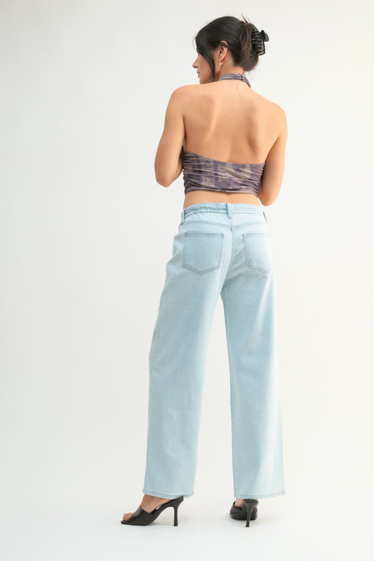 Wide Leg Drawstring Jeans